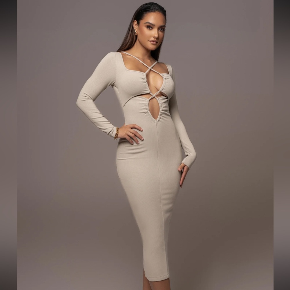 Jluxlabel Chic Long Sleeve Light Green Dress